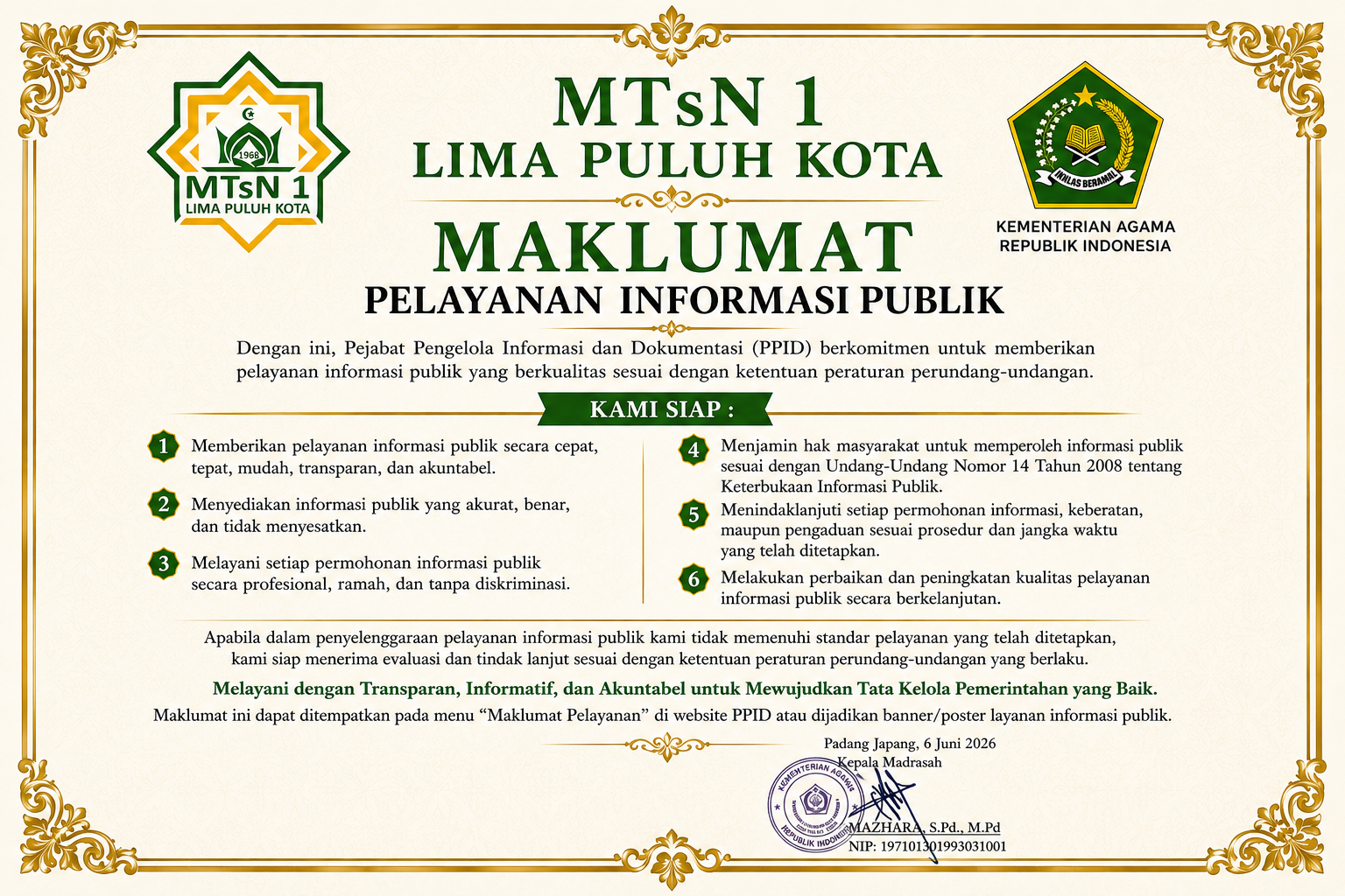 Gambar Maklumat Pelayanan